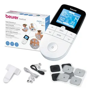 Electronic muscle stimulator Beurer EM 49, 2-channel sticker plate, LCD, AAA batteries, white