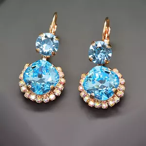 Auskari "Klaris VI (Aquamarine Blue)" ar Swarovski™ kristāliem