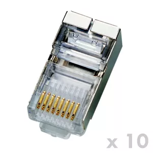 Разъём RJ45 STP Cat5e 8P8C 10 шт DATACOM 4126 для многожильного и одножильного провода