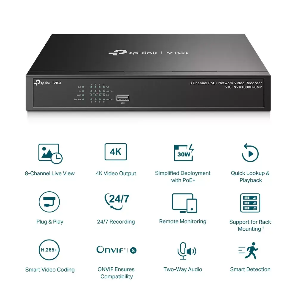 Network Video Recorder VIGI NVR1008H-8MP Photo 2