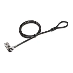 Тросовый замок KENSINGTON K67965WW для ноутбуков, кодовый (комбинация), чёрный с нержавеющей сталью