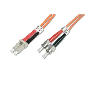 Fibre optic multimode patch cord DIGITUS LC–ST, OM2, 50 µm core, I‑VH cable, 10 m