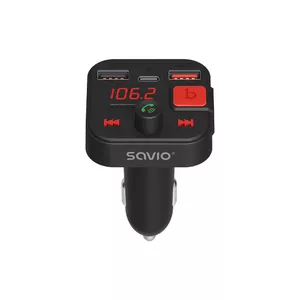 FM transmitter SAVIO TR-15 Bluetooth 87.6–107.9 MHz USB Black, Bluetooth 5.3, 15 m range