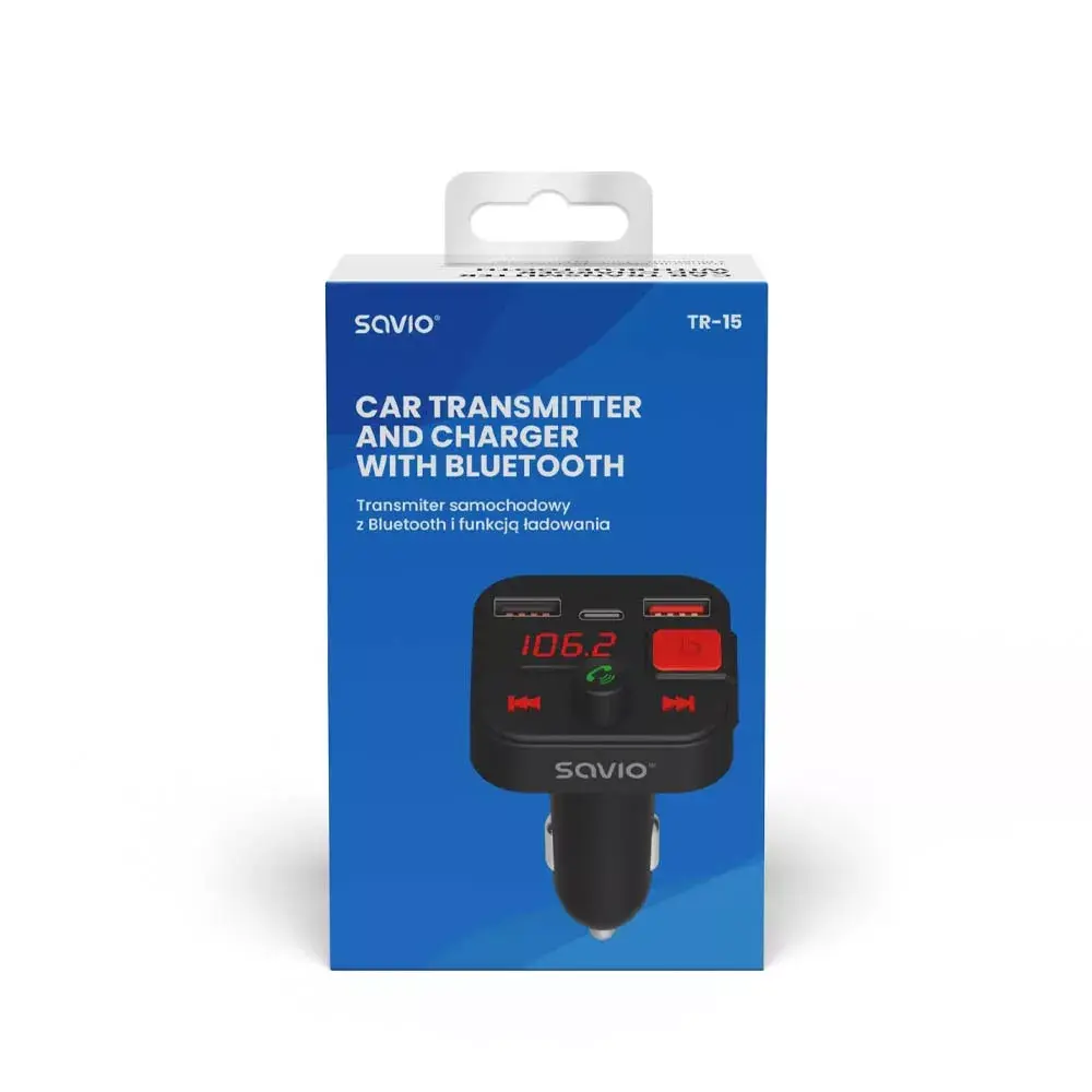 FM‑трансмиттер SAVIO TR-15 Bluetooth 87.6–107.9 МГц Photo 7