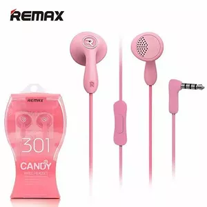 REMAX RM-301 Rozā austiņas ar 3.5mm universālo audio savienotāju