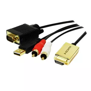 Адаптер видеокабеля LogiLink CV0052A 2м HDMI VGA RCA Черный