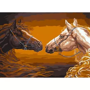 Diamond mosaic puzzle panel Norimpex Horses — craft kit for bead art and decorative picture
