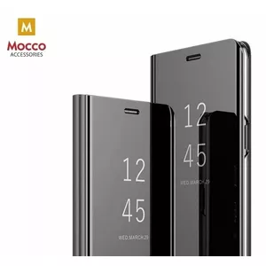 Aizsargvāciņš Clear View Mocco priekš Xiaomi Redmi Note 8 — melns, caurspīdīgs priekšpuses logs