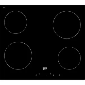 Ceramic Hob BEKO HIC 64400 E built-in 60 cm, 4 cooking zones, touch control, black