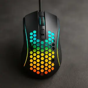 Mouse AULA S11 Varakvīksnes Lighting Wired Gaming Optical Mouse 4 Buttons 1200-3600dpi with Ventilation Holes Black