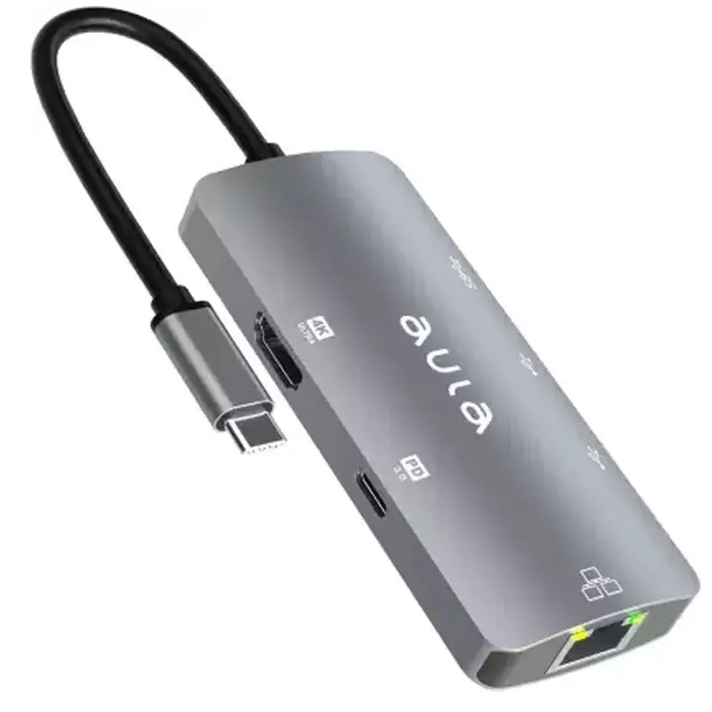USB-C хаб AULA UC-910 6 в 1 4K HDMI Photo 3