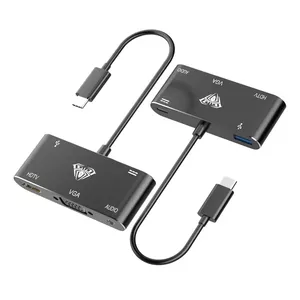 Aula OT-9573S 5in1 Hub USB-C to Hdmi 4K 30Hz / VGA monitor / USB 3.0 / Audio 3.5mm / PD charge