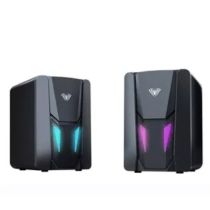 Aula N-108 Стильные Компактные ПК/ Портативного ПК 2.0 10W Стерео колонки 3.5mm + USB RGB + Пульт Черный