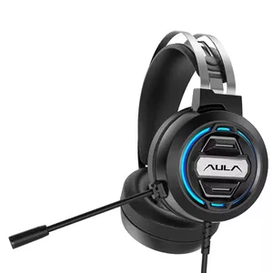 Aula S603 Skaņas-izolējošas Spēļu Austiņas 50mm draiveri 2m Vads  2x 3.5mm audio/mik. + USB RGB Led Melna