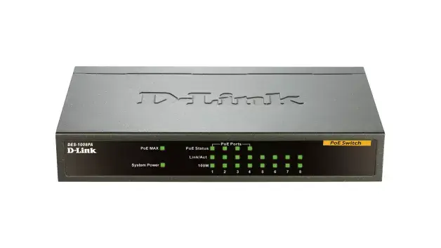 Tīkla slēdzis D-Link DES-1008PA Nevadāms Fast