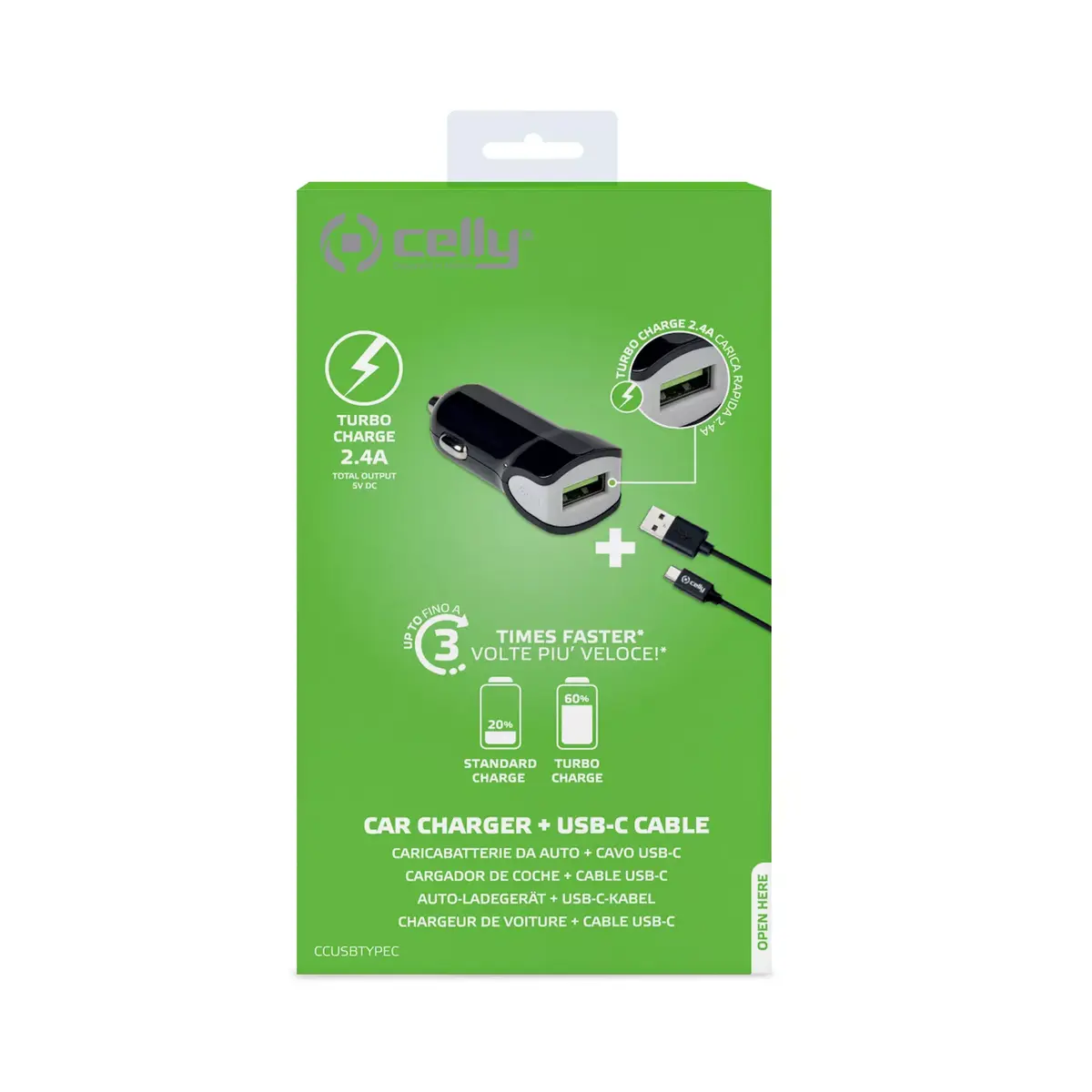 Car Charger Celly CCUSBTYPEC Photo 3