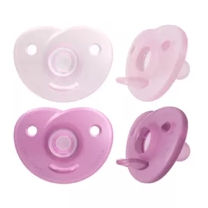 Philips Avent Soothie silikona māneklītis ar silikona vairogu, 0-6M, 2 gab., meitenēm