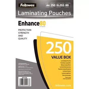 Laminating Pouch Fellowes A4 Glossy 80 Micron