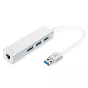 Digitus DA-70250-1 dokstacija USB 3.2 Gen 1 (3.1 Gen 1) Type-A Sudrabs, Balts