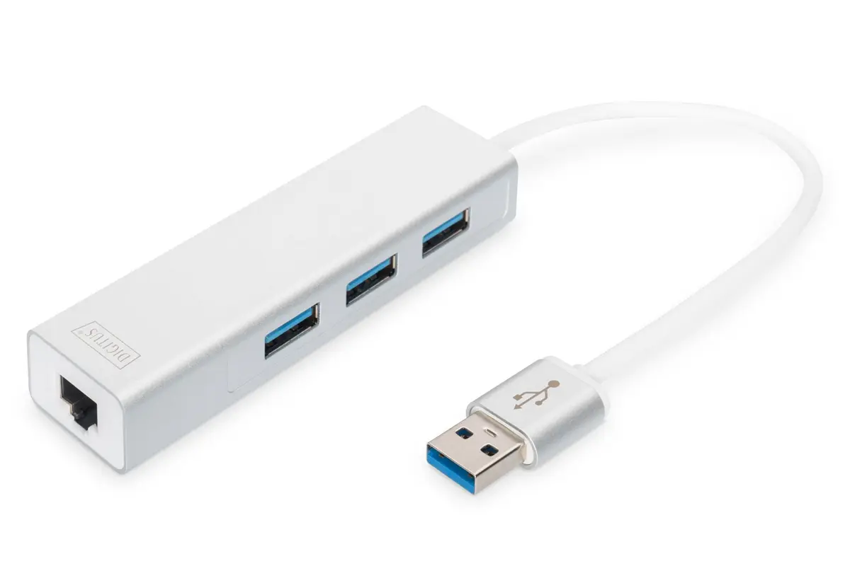 Digitus DA-70250-1 USB 3.0 3-Port Hub & Gigabit LAN Adapter Photo 4