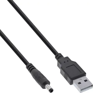 Кабель питания InLine USB DC адаптер USB A штекер на DC разъем 4.0x1.70mm 1м черный