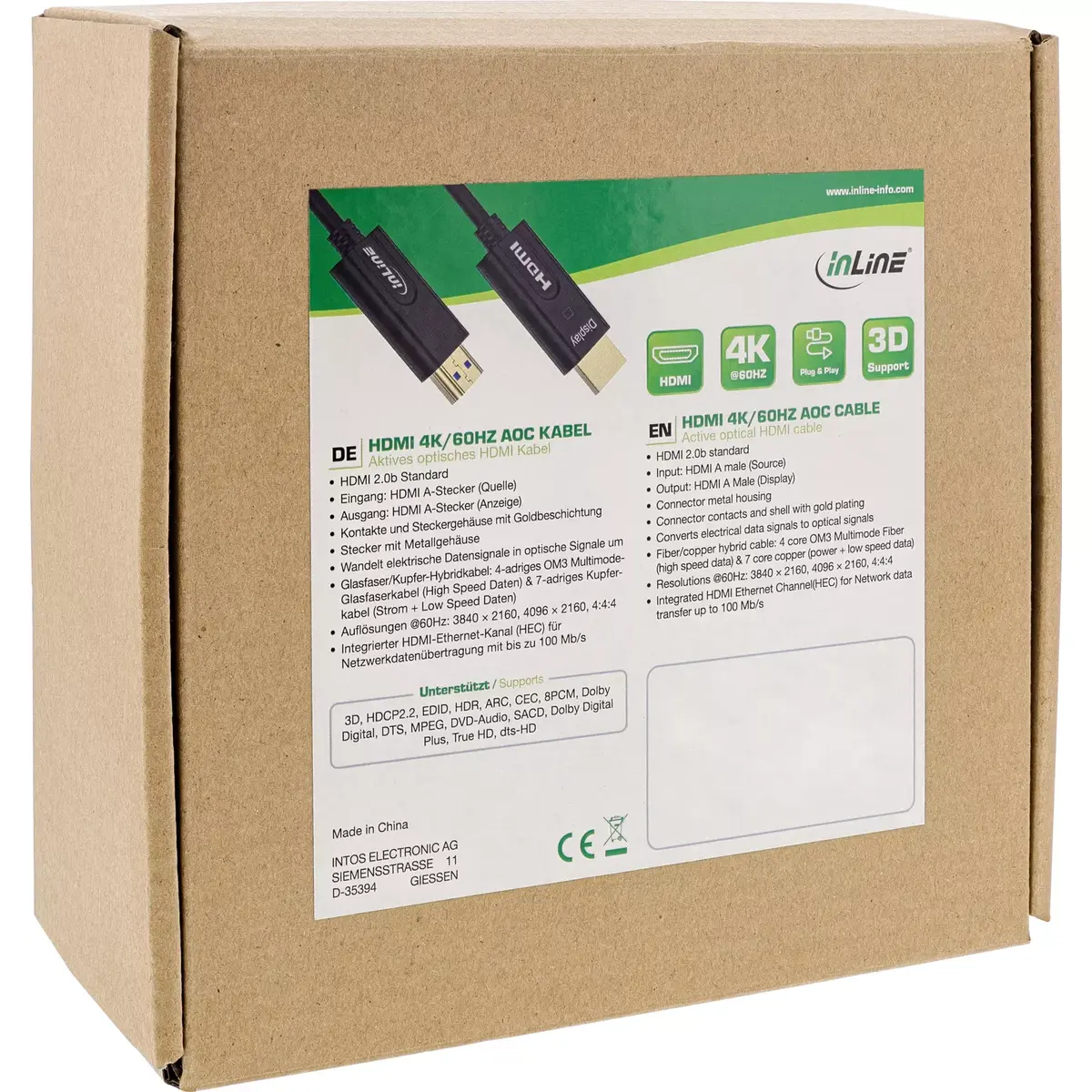 InLine HDMI AOC kabelis Augstas ātruma HDMI 4K 60Hz Photo 2