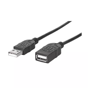 USB-A Extension Cable Manhattan USBEXTAA6BK 1.8m Male to Female
