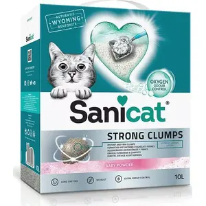 Комкующийся наполнитель для кошачьего туалета Sanicat Strong Clumps SN-5418 Бентонит Baby Powder 10 л