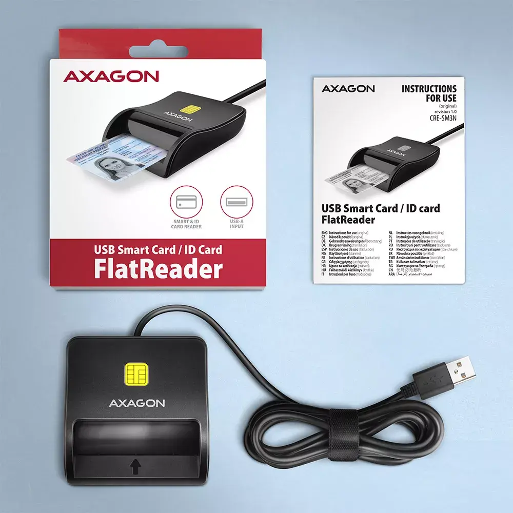 Axagon CRE-SM3N USB Считыватель смарт-карт Photo 5