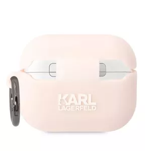 Silikona aizsargvāciņš AirPods Pro — Karl Lagerfeld KLAPRUNIKP rozā ar 3D Karl galvu