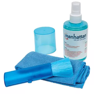 Equipment cleansing wet/dry cloths & liquid, MANHATTAN, LCD Cleaning Kit, Alcohol-free, 200ml