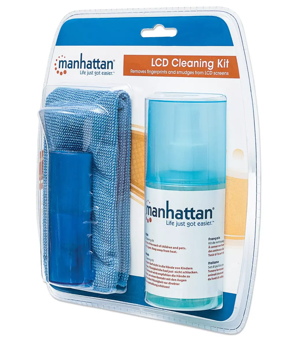 Equipment cleansing wet/dry cloths & liquid, MANHATTAN, LCD Cleaning Kit Photo 3