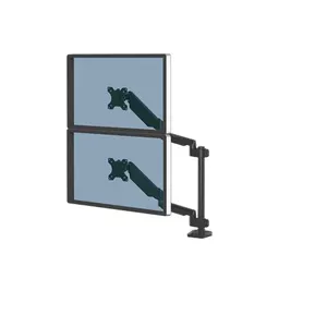 Monitor mount Fellowes Platinum Series Dual Stacking 8043401 — dual monitor desk mount, up to 32" screens, clamp/bolt-through, USB hub, tilt/pan/rotation