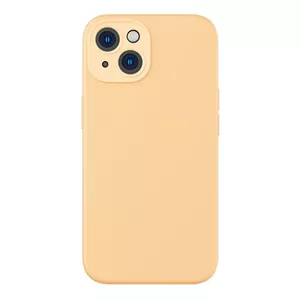 Baseus Liquid Silica Gel Case for iPhone 14 Plus (sunglow)+ rūdīts stikls + tīrīšanas komplekts