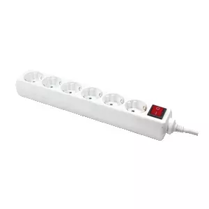 LogiLink LPS202 pagarinātājs 1,5 m 6 Maiņstrāvas izvade (-s) Balts