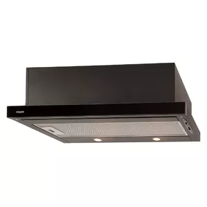 Iebūvējama virtuves tvaika nosūcēja AKPO WK-7 Light eco glass — 600 mm, 220 m³/h, melna