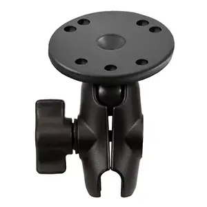 Крепящий рычаг RAM Mounts Double Socket Arm с круглой пластиной, чёрный, глубина 76,2 мм, 149,7 г