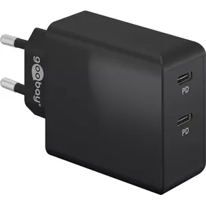 Сетевое зарядное устройство Goobay 61757 AC Быстрая зарядка 2 USB Type-C Черное