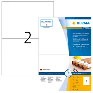 Pašlīmējošās printera etiķetes HERMA 10774 Baltas 21x14.8 cm 160 etiķetes