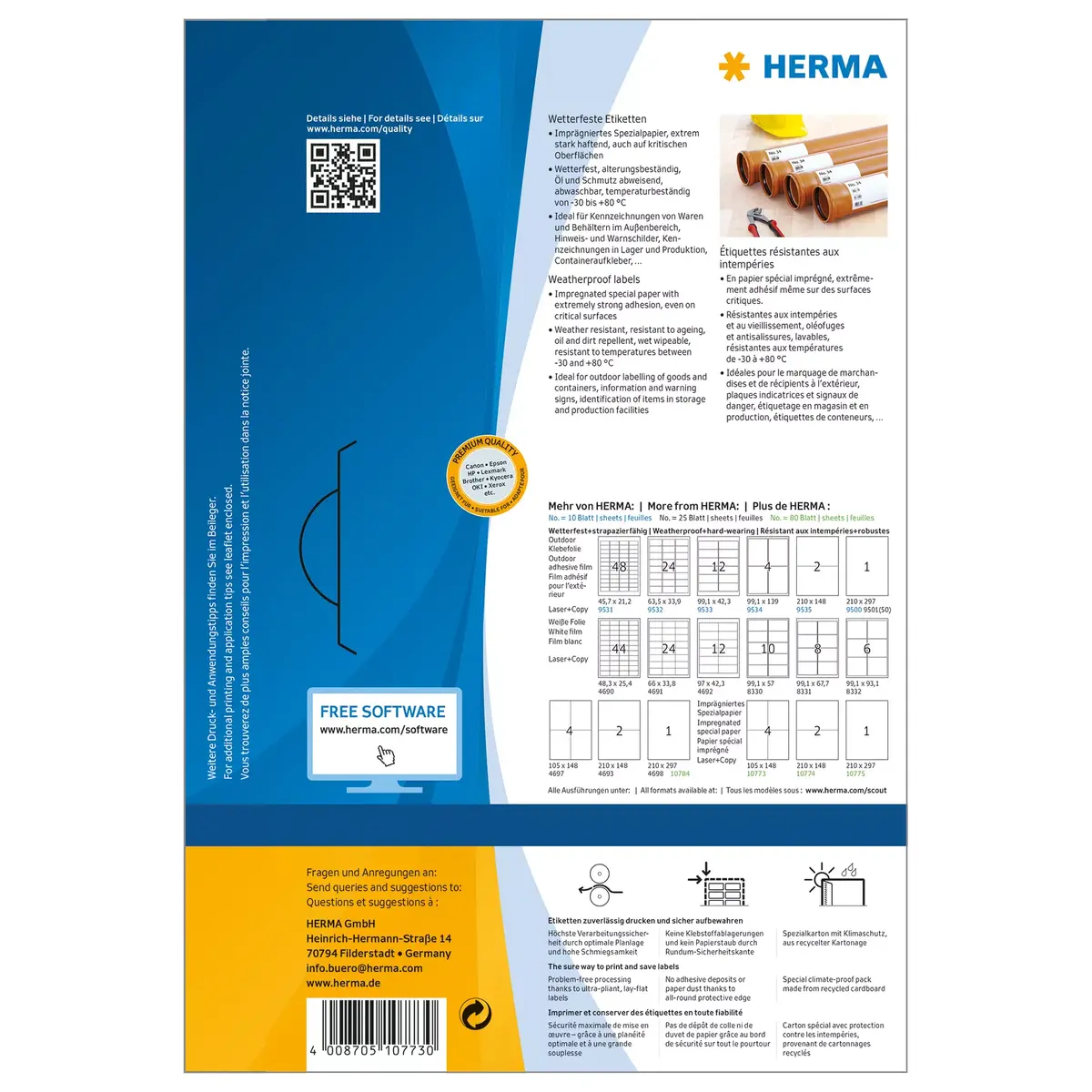 Pašlīmējoša printera etiķete HERMA 10773 Photo 2