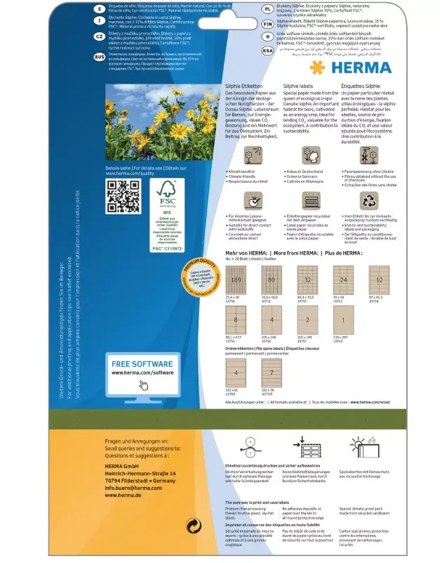 pašlīmējošās etiķetes HERMA 10756 Photo 2