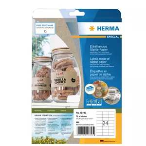 HERMA 10753 самоклеящиеся этикетки Прямоугольные Постоянные Коричневые 480 шт