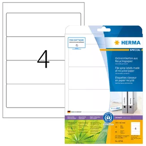 Pašlīmējošās printera etiķetes HERMA 10746 Baltas 19.2x6.1 cm 80 etiķetes