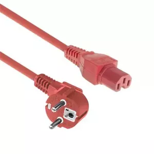 ACT Powercord соединитель CEE 7/7 мужской угловой C15 красный 2 м 250 В 10 А