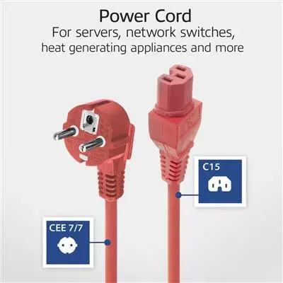 ACT Powercord mains connector CEE 7/7 male angled C15 Photo 5