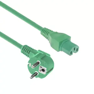 ACT Powercord CEE 7/7 male angled C15 green 1.5 m 230V 10A