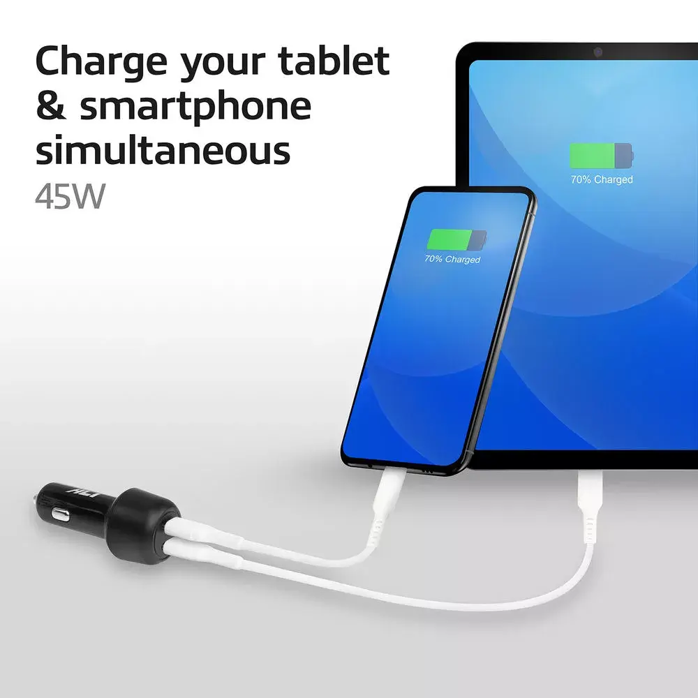 Auto lādētājs ACT 2-portu USB-C Fast 45W Photo 3