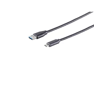 USB кабель S/CONN 77141-0.5 USB 3.2 Gen 1 0.5 м USB C USB A Черный