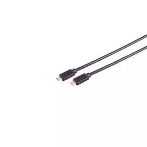 USB кабель S/CONN 13-62155 USB 3.2 Gen 2x2 USB C Черный 20 Гбит/с