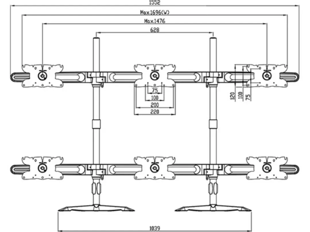 MULTIBRACKETS M VESA trīsmonitoru galda paplašinājums Photo 18